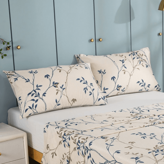 Leaf Vine Cream Beige Pillowcase, set 2