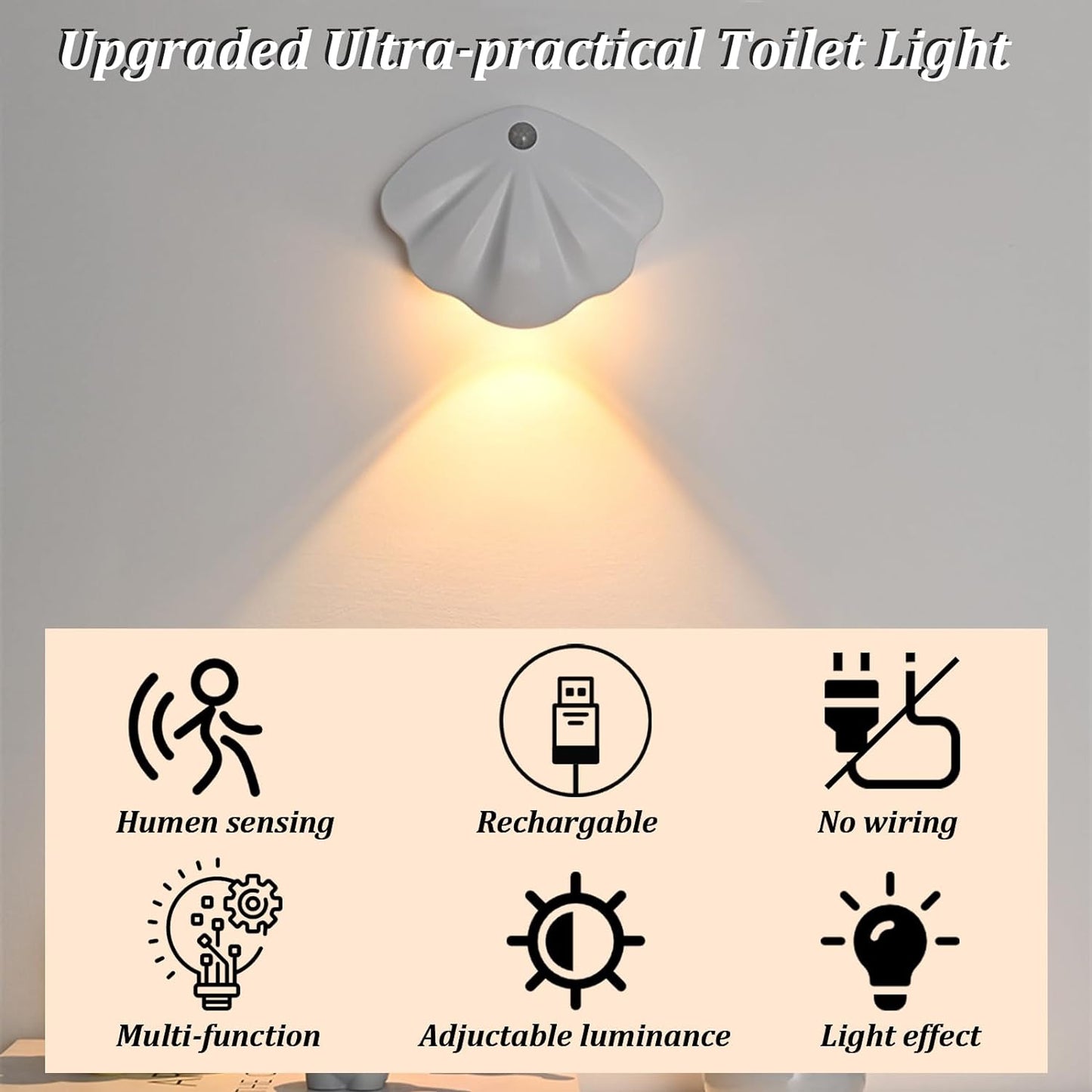 Rechargeable Toilet Night Light/Motion Sensor