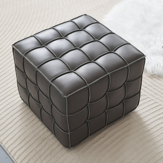 Leather Tufted Square Ottoman/Footstool