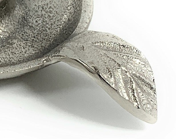 Silver Taper Candlestick Holder Dish, Set of 2