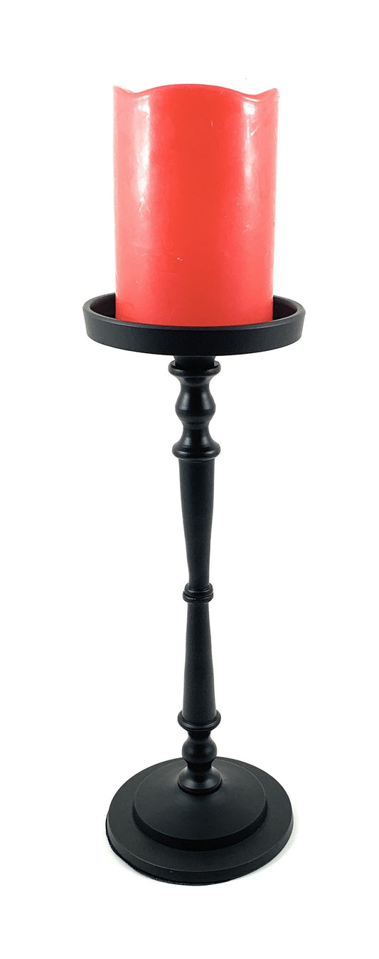 Pillar Candle Holder - Black, 11.5 x 4"