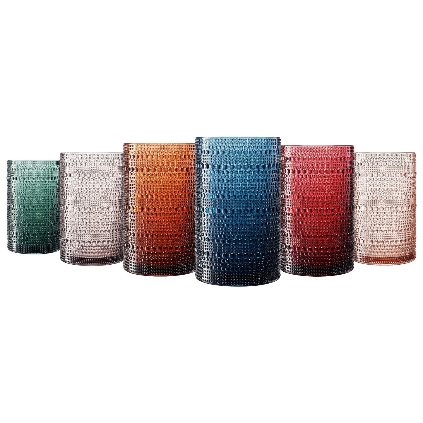 Acrylic Hobnail Glassware, Set of 6