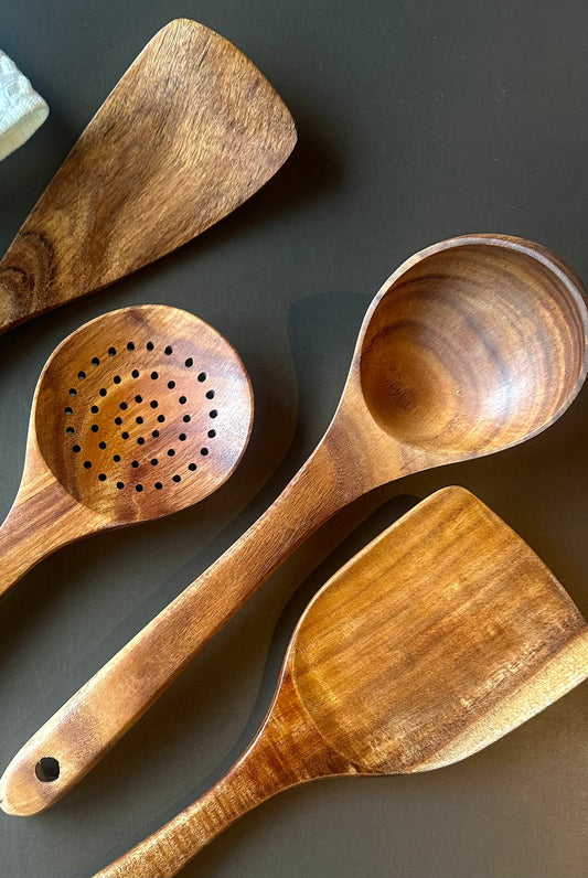 Teak Wood Kitchen Utensil Set
