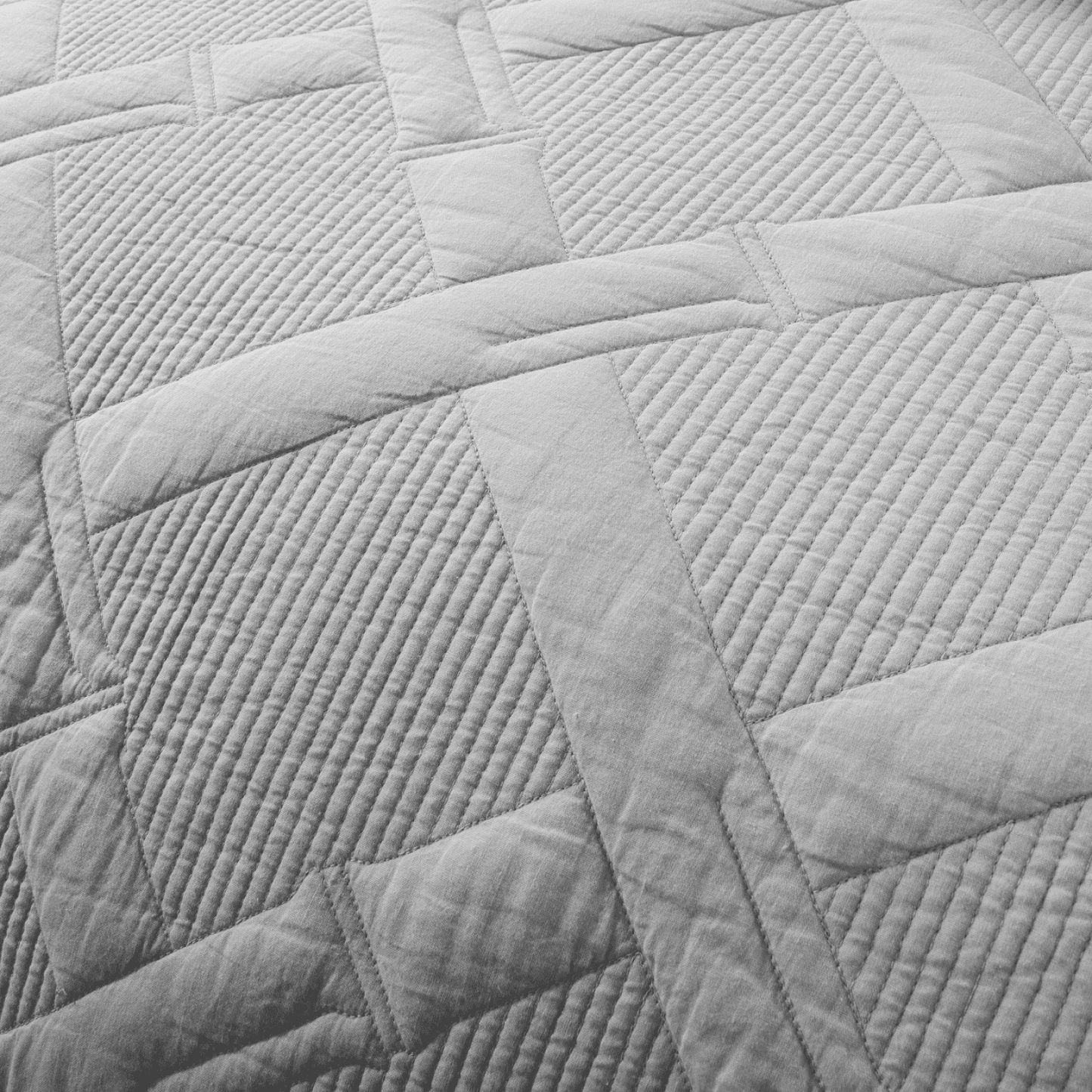 Cotton Light Grey Silver Soothing Pastel Diamond Pillow Sham