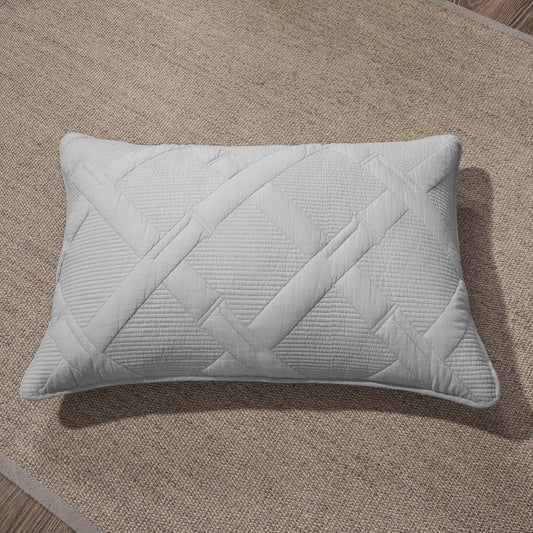Cotton Light Grey Silver Soothing Pastel Diamond Pillow Sham