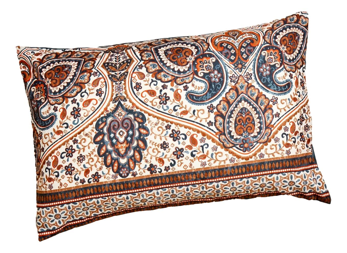 Paisley Mandala Palace Teal Orange Ivory Pillowcases
