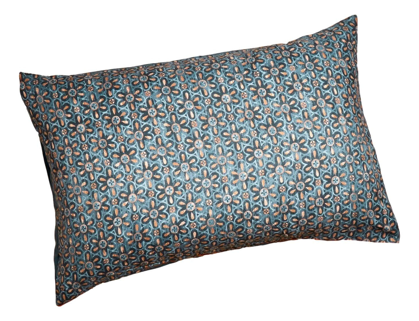 Lattice Floral Watercolor Dark Teal Pillowcases