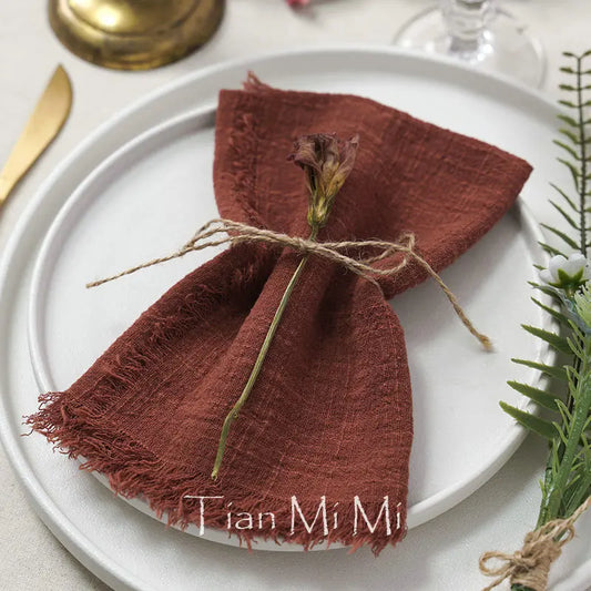 10pcs Vintage Rustic Linen Napkins