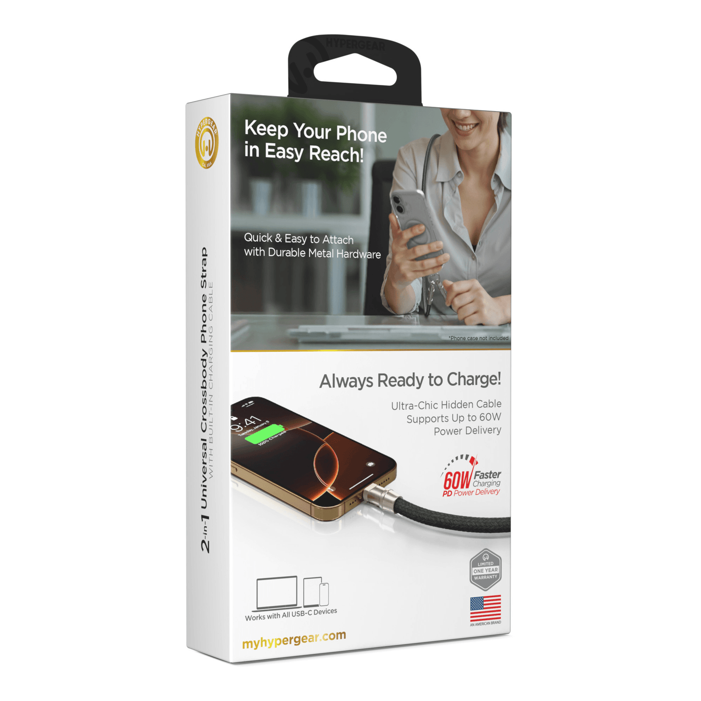 Universal Crossbody Phone Strap and Charging Cable