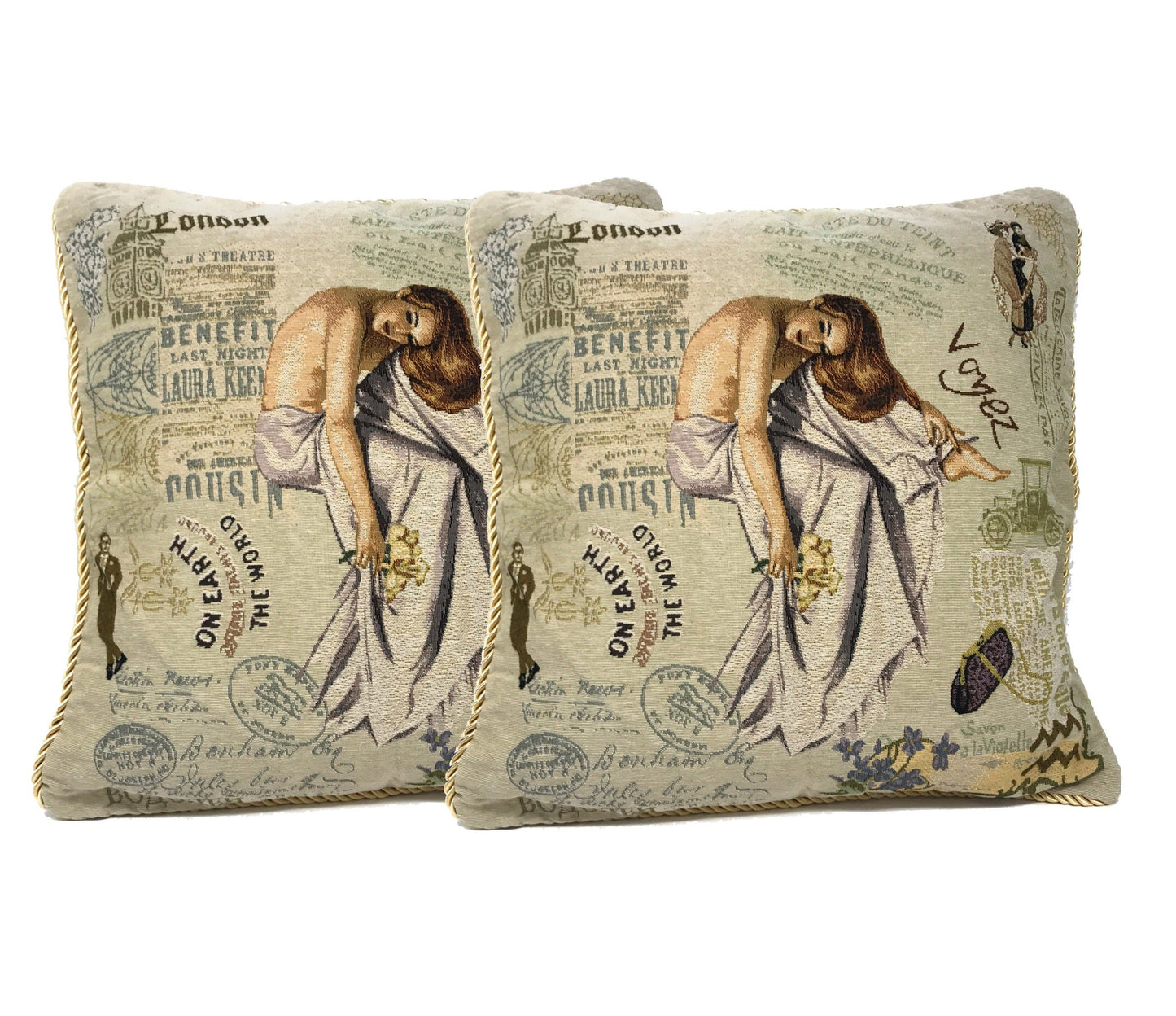 Vintage Tapestry Throw Pillow Cover