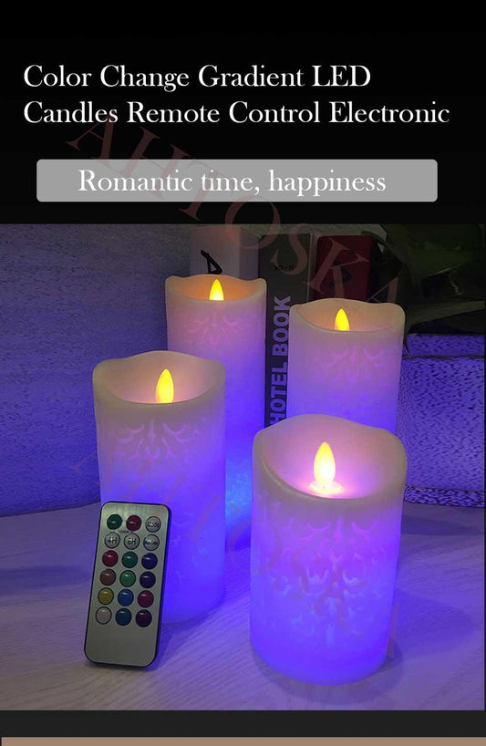 Dancing Flame LED Wax Candle, Remote Control