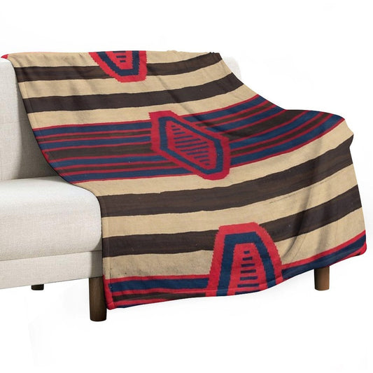 Indigenous Chief's Blanket Design Throw/Blanket
