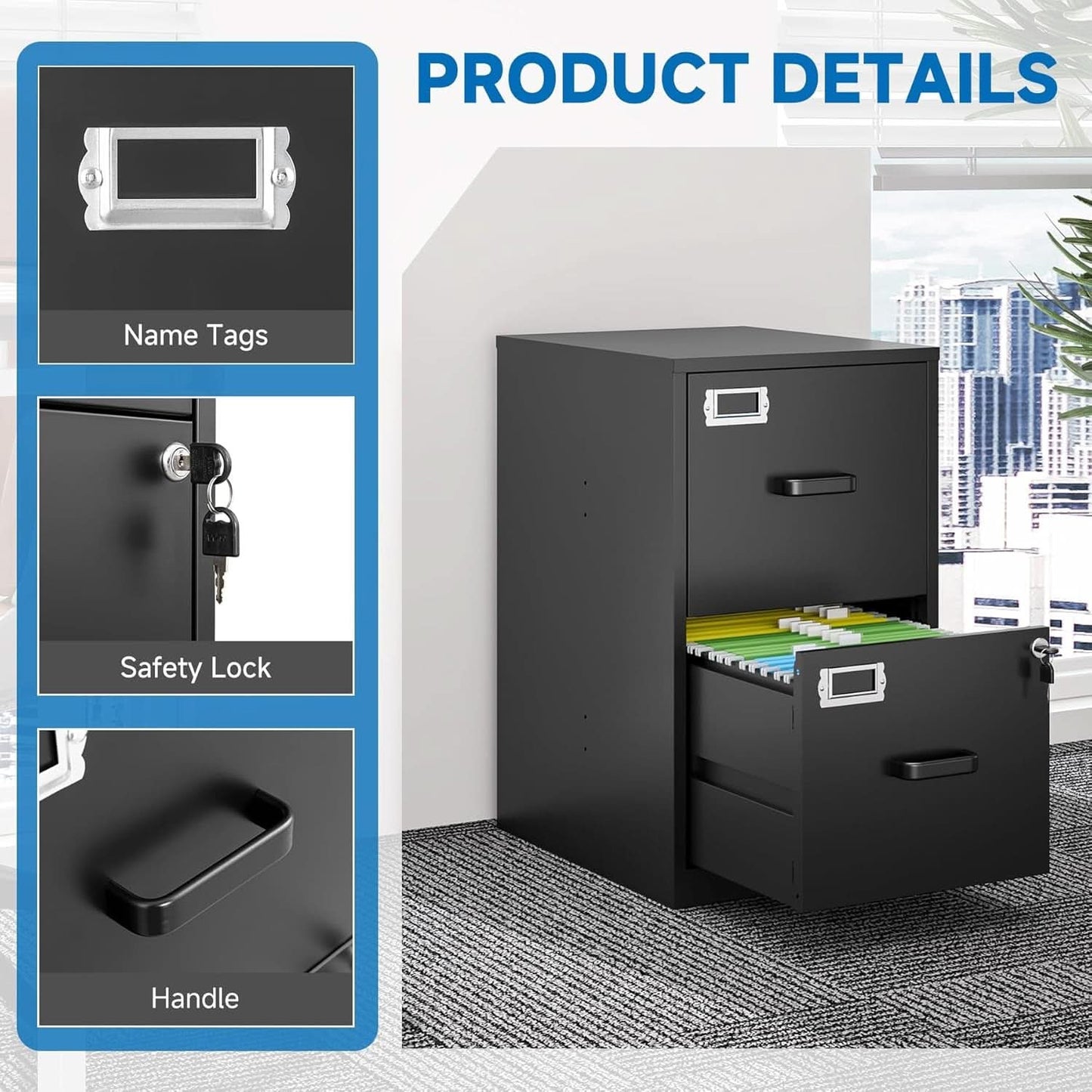 Vertical File Cabinet, 2 drawer