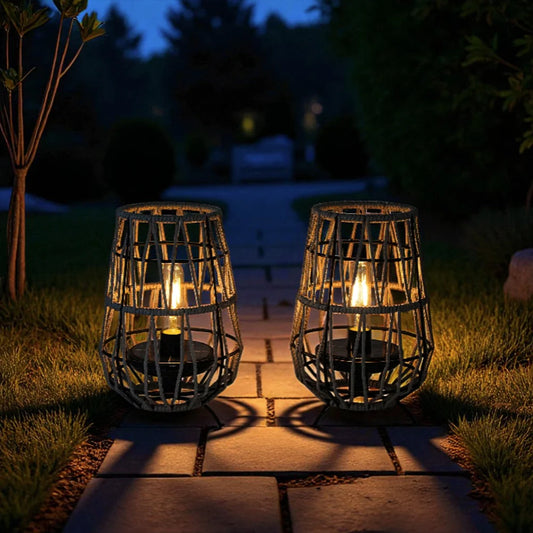 Set of 2 Solar Lantern Outdoor Hanging Solar Lights