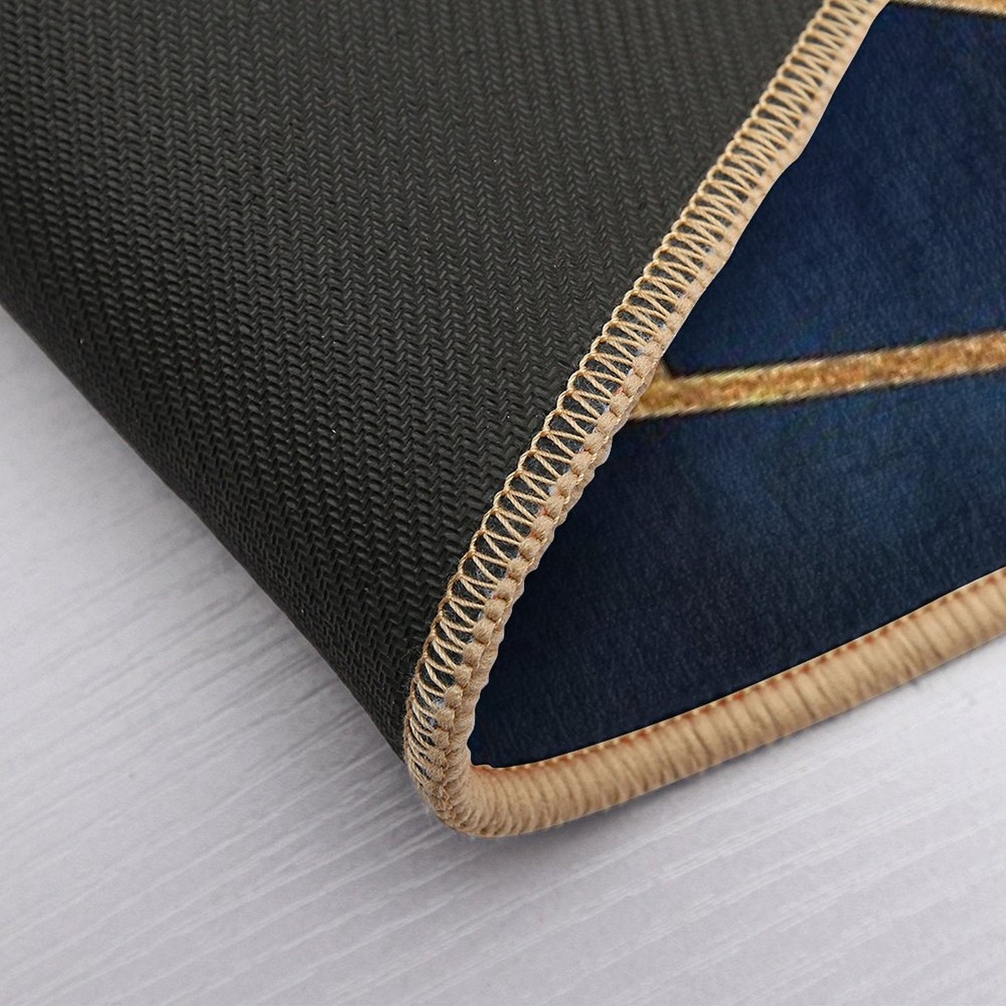 Navy Gold Stone Bath Mat
