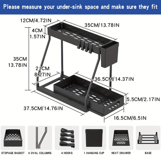 Under Sink Organizer with Sliding Shelves