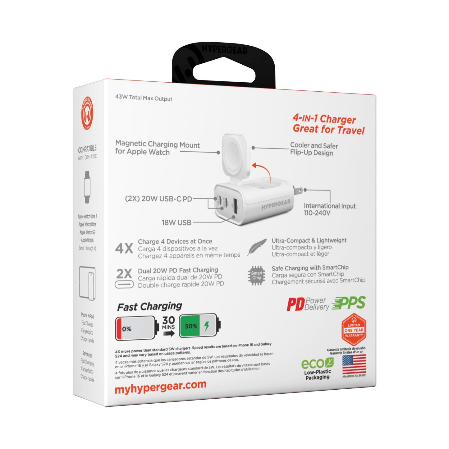 3-Port Fast Phone and Watch Wall Charger