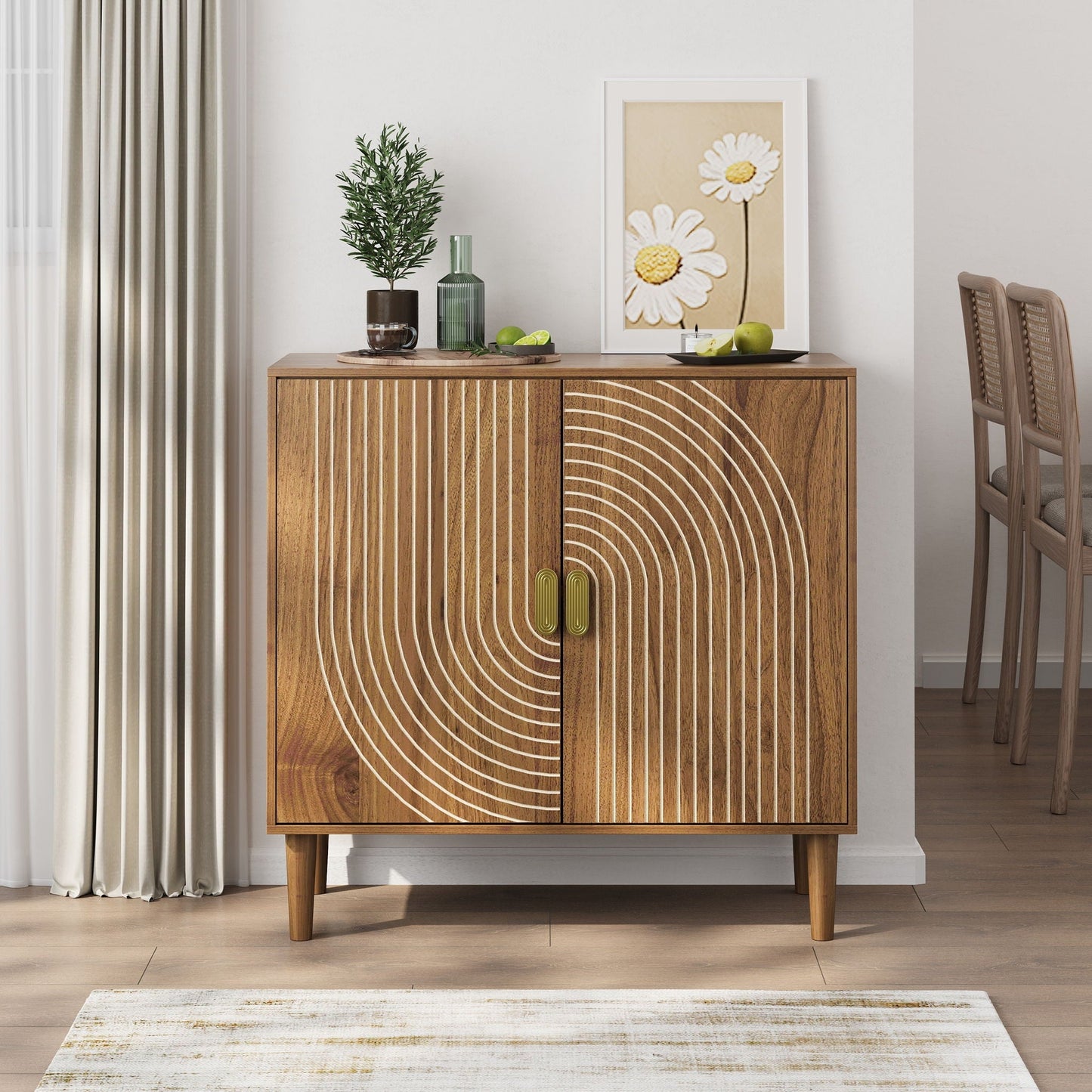 Buffet Cabinet, Line Groove Design