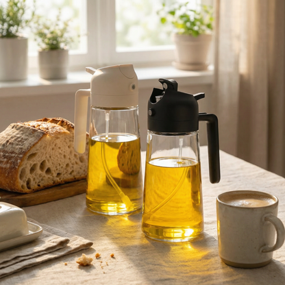 2-Pack Glass Olive Oil Sprayer & Dispenser