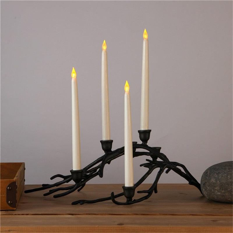 Light Flameless LED Taper Candles, Remote Battery Operated, Wax