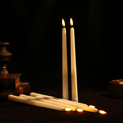 Light Flameless LED Taper Candles, Remote Battery Operated, Wax