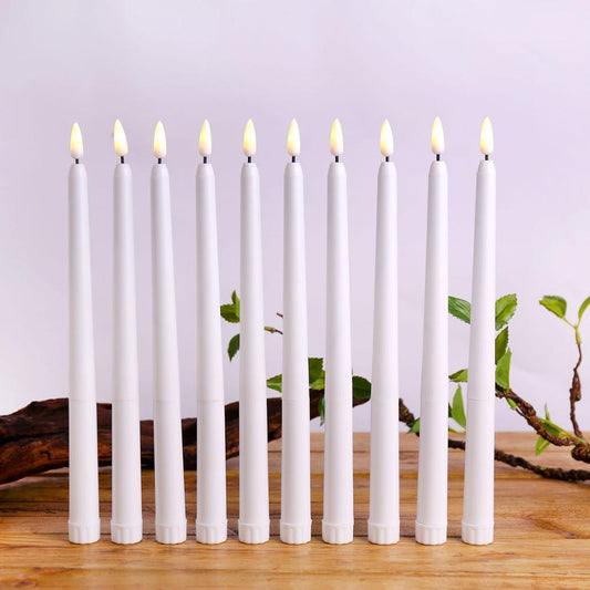 Light Flameless LED Taper Candles, Remote Battery Operated, Wax