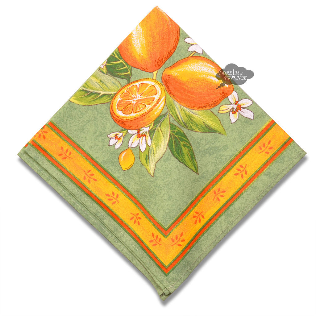 French Provencal napkin - Cotton - Lemons green