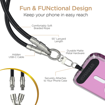 Universal Crossbody Phone Strap and Charging Cable