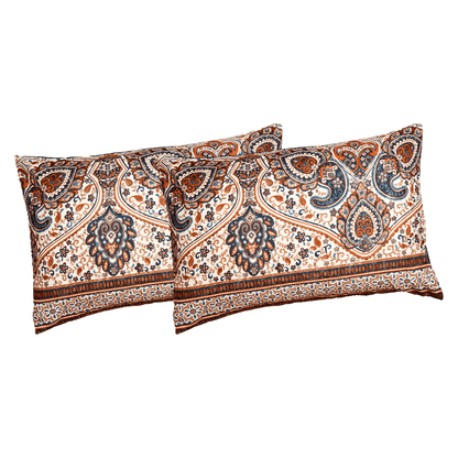 Paisley Mandala Palace Teal Orange Ivory Pillowcases