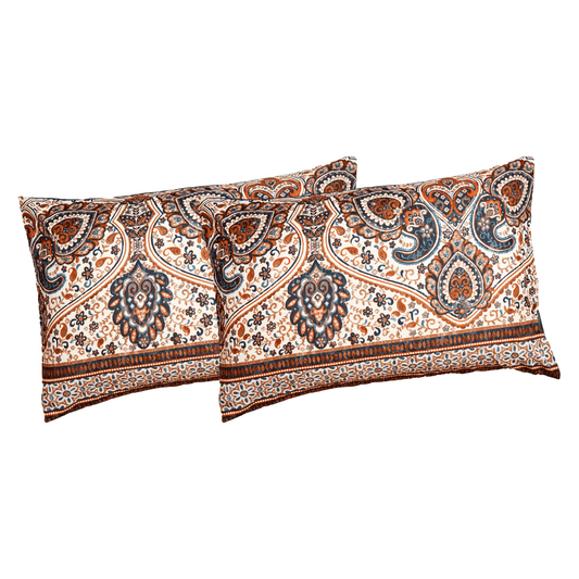 Paisley Mandala Palace Teal Orange Ivory Pillowcases