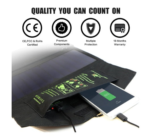 Apple, ALLPOWERS 5V21W Portable Phone Solar Charger