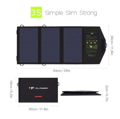 Apple, ALLPOWERS 5V21W Portable Phone Solar Charger