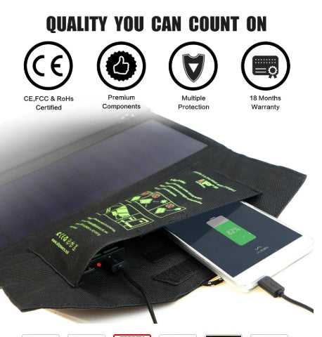 Apple, ALLPOWERS 5V21W Portable Phone Solar Charger
