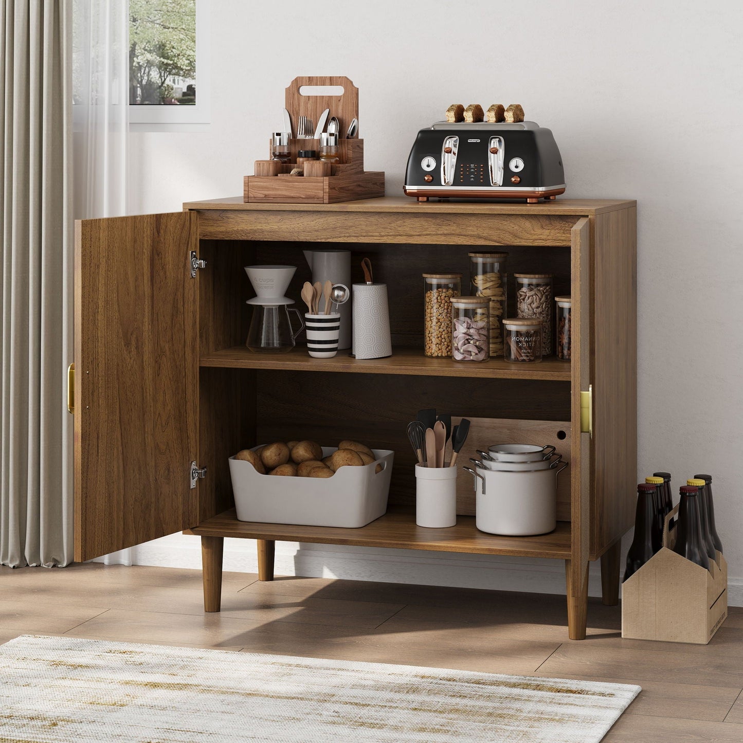Buffet Cabinet, Line Groove Design