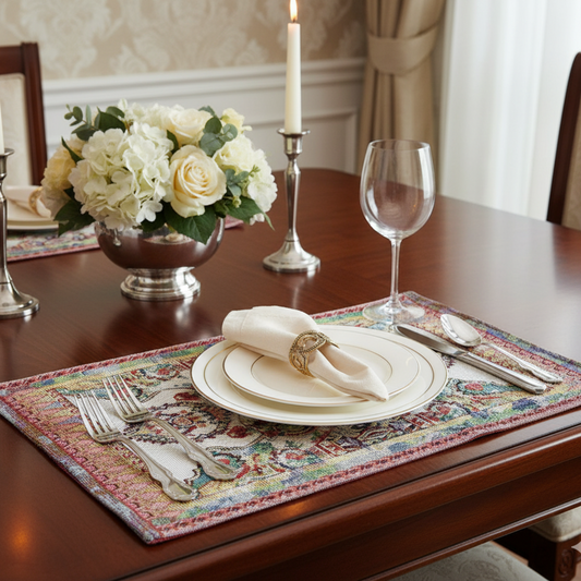 Paisley Woven Tapestry Placemat Set 4 or 6