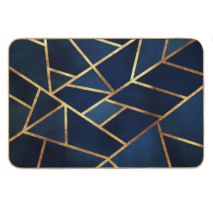 Navy Gold Stone Bath Mat