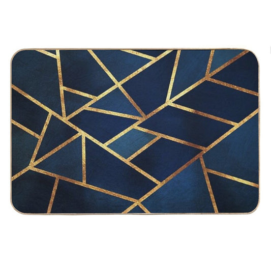 Navy Gold Stone Bath Mat