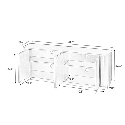 Sideboard Storage Cabinet TV Stand with Wave Pattern