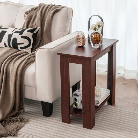 Compact End Table with Storage Shelf
