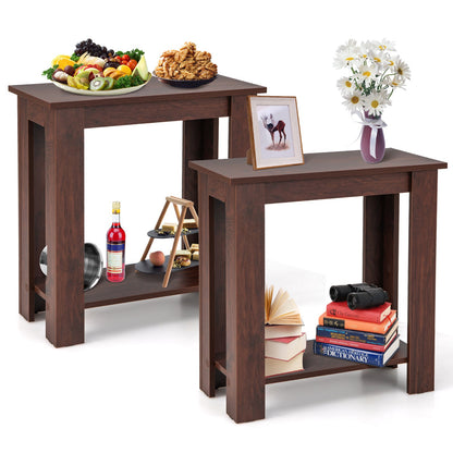 Compact End Table with Storage Shelf
