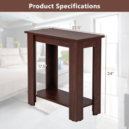 Compact End Table with Storage Shelf