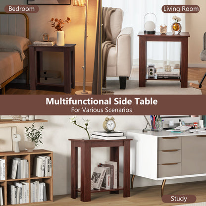 Compact End Table with Storage Shelf