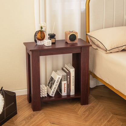Compact End Table with Storage Shelf