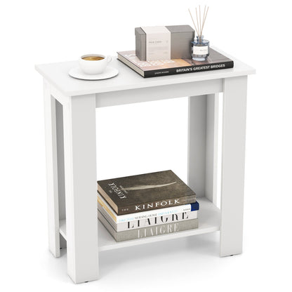 Compact End Table with Storage Shelf