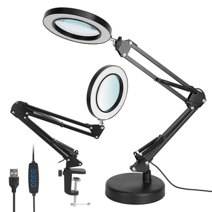 LED Magnifier Desk Lamp