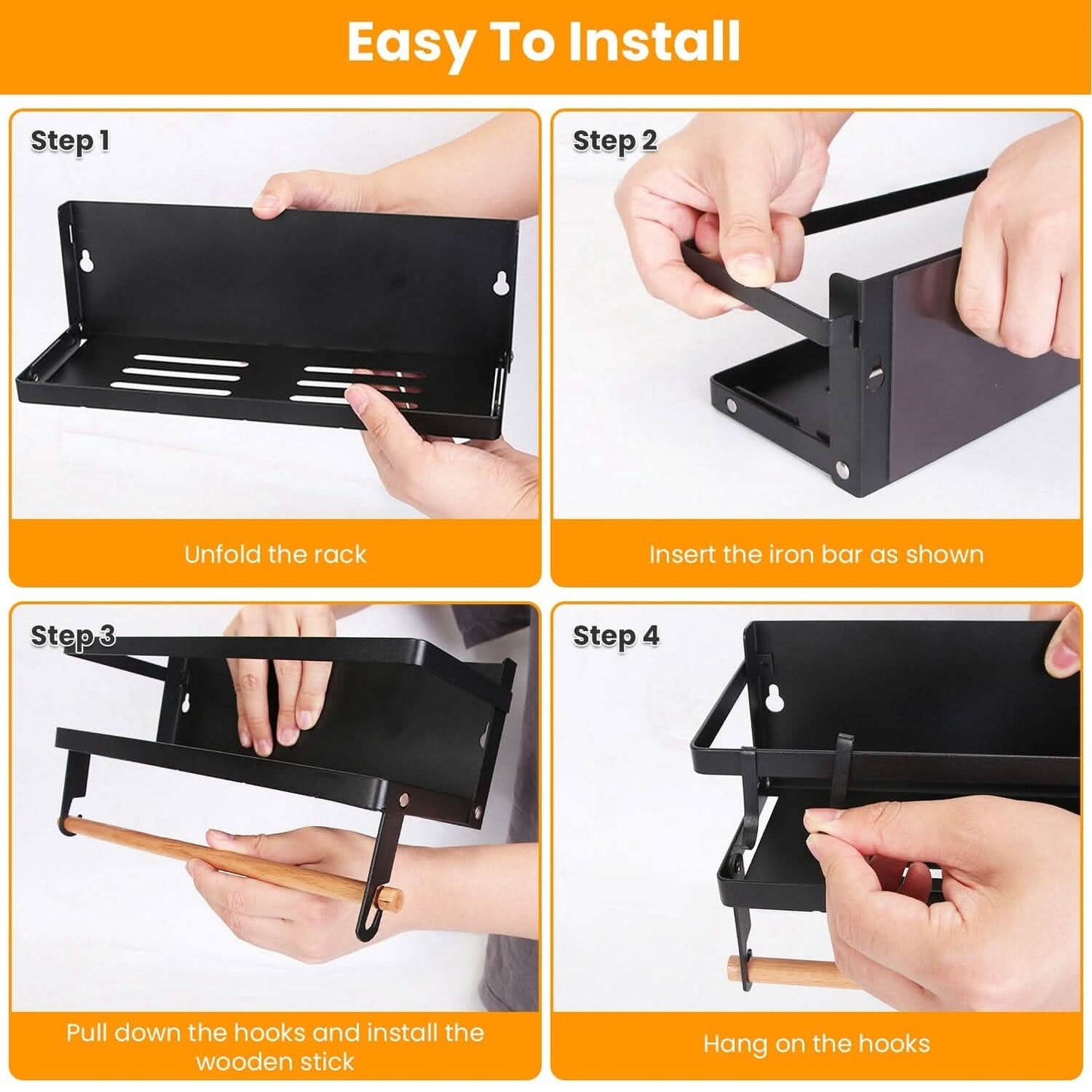 Magnetic Spice Rack/Paper Towel Holder for Refrigerator