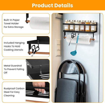 Magnetic Spice Rack/Paper Towel Holder for Refrigerator