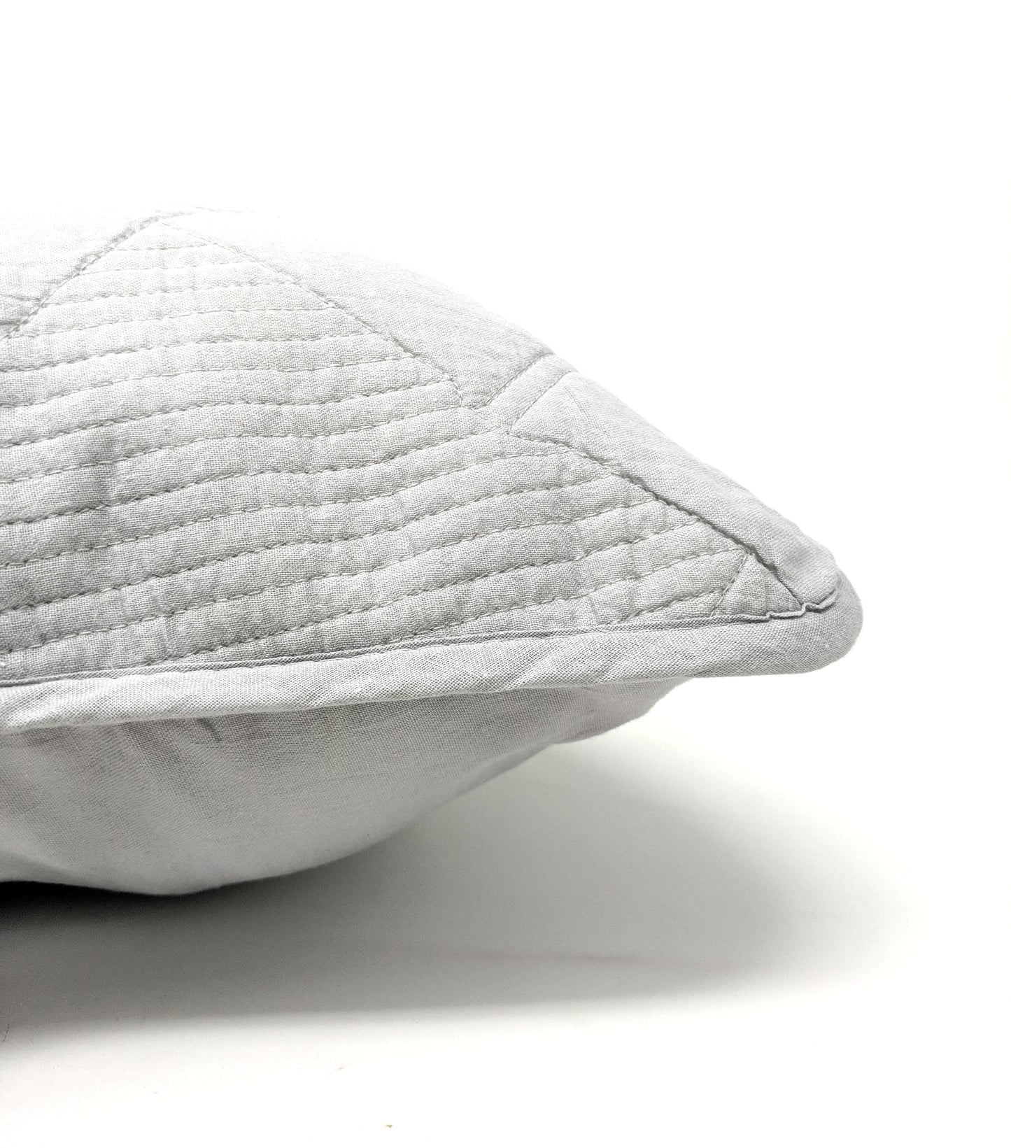 Cotton Light Grey Silver Soothing Pastel Diamond Pillow Sham