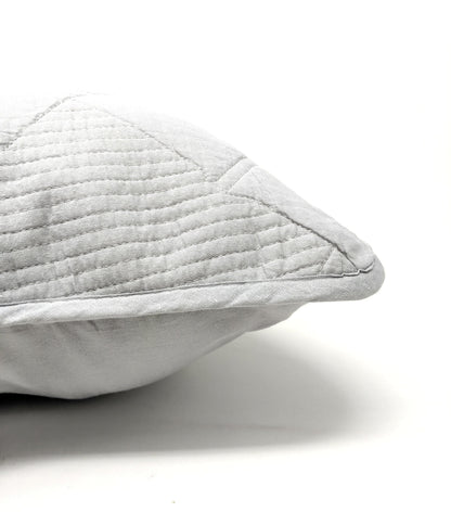 Cotton Light Grey Silver Soothing Pastel Diamond Pillow Sham