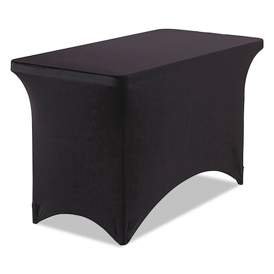 Fabric Table Cover, Polyester/Spandex, 24" x 48", Black